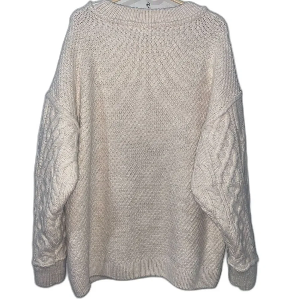 Free People Cream Cable Knit Sweater - Picture 2 of 7